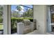 Outdoor kitchen area with granite countertop grill, and backyard views at 7717 Us Open Loop, Lakewood Ranch, FL 34202