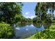 Scenic pond view surrounded by lush greenery and trees, creating a tranquil atmosphere at 9007 63Rd Avenue E Dr, Bradenton, FL 34202