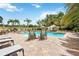 Outdoor swimming pool surrounded by lounge chairs and lush landscaping at 1064 N Tamiami Trl # 1125, Sarasota, FL 34236