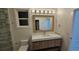 Chic bathroom featuring a modern vanity, quartz countertop, and stylish fixtures at 1240 Solitude Ln, Sarasota, FL 34242