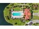 Aerial view of community pool and amenities at 13422 Saw Palm Creek Trl, Lakewood Ranch, FL 34211