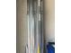 Hurricane shutters stored on wall at 13422 Saw Palm Creek Trl, Lakewood Ranch, FL 34211