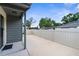 View of the unit's patio featuring privacy fence, concrete floor, and attached to the house at 2915 29Th W Ave, Bradenton, FL 34205