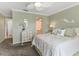 This cozy bedroom is decorated with a sea shell theme, creating a relaxing atmosphere at 3810 75Th W St # 128, Bradenton, FL 34209