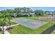 Overhead view of a well maintained basketball court with red and green color blocking at 4531 Useppa Dr, Bradenton, FL 34203