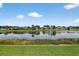 Scenic view of a tranquil pond with neighboring homes in a serene setting at 4531 Useppa Dr, Bradenton, FL 34203