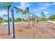Community swings in a playground with swings, wood chip ground covering, nearby splashpad and a covered picnic structure at 5005 Torrey Pines Run, Bradenton, FL 34211