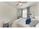 Inviting bedroom has large window, full length mirror and comfortable king size bed at 5711 Archipelago St, Nokomis, FL 34275