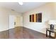 Bright office space featuring hardwood floors and neutral walls perfect for a home workspace at 6516 Palm Leaf Ct, Sarasota, FL 34243