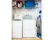 Convenient laundry room with appliances, shelves and space for storage at 7137 Cedar Hollow Cir, Bradenton, FL 34203