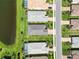 Aerial view displaying houses near a lake and a street, offering a serene residential environment at 7758 Summerland Cv, Bradenton, FL 34202