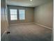 Bedroom features neutral walls, plush carpeting, and natural light from two windows at 17637 Cantarina Cv, Bradenton, FL 34211