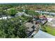 Aerial view of the property nestled among lush greenery in a neighborhood with terracotta roofed homes at 3307 Miami Pl, Bradenton, FL 34207