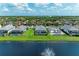 Beautiful aerial shot of the home, pool, and surrounding community pond and houses at 5428 Title Row Dr, Bradenton, FL 34210