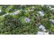 Expansive, private property with lush landscaping and sparkling pool within the highlighted property lines at 5430 Richardson Rd, Sarasota, FL 34232