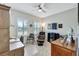 Office space featuring ceiling fan, shutters, and traditional decor perfect for working at 6219 Golden Nettle Dr, Apollo Beach, FL 33572