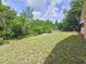 Spacious grassy backyard with lush landscaping, ideal for outdoor activities and gardening at 6305 Bikini Rd, Sarasota, FL 34241