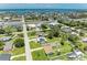 Stunning aerial view of a neighborhood with waterfront access and well-maintained lawns under a blue sky at 2026 Arkansas Ave, Englewood, FL 34224