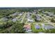 An aerial view shows a single-Gathering home with a pool in a verdant residential neighborhood at 22434 Walton Ave, Port Charlotte, FL 33952