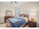 Comfortable bedroom featuring neutral walls, ceiling fan and nice furniture at 226 Tapa Parish Run, Bradenton, FL 34212