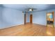 Spacious bedroom boasts hardwood floors, two closets and ensuite bath at 2850 Bon Air Ave, Sarasota, FL 34234