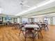 Large rec room with beautiful flooring and ceiling fans at 4203 Schwalbe Dr # 115, Sarasota, FL 34235