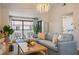 Stylish living room with balcony, comfortable seating, and modern decor at 4411 46Th W Ave # 201, Bradenton, FL 34210
