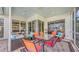 Patio featuring dining set, ample seating, and screened enclosure at 4735 Starboard Dr, Bradenton, FL 34208