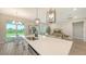 Modern kitchen island with stainless steel appliances and an open layout to dining and living areas at 491 Daylily Blvd, Nokomis, FL 34275