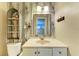 Stylish bathroom with a unique design, featuring modern fixtures and rustic accents at 5415 13Th Avenue W Dr, Bradenton, FL 34209