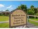 Informative 'Legends Bay' sign indicating boardwalk access for residents only at 5630 Inspiration Ter, Bradenton, FL 34210