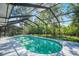Inviting screened-in pool surrounded by lush greenery offering a private and refreshing retreat at 6065 Marella Ct, Sarasota, FL 34243