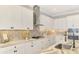 Well-lit kitchen features stainless appliances, custom countertops, and sleek white cabinetry with dark hardware at 6318 Rivo Lakes Blvd, Sarasota, FL 34241