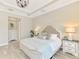Comfortable main bedroom includes neutral decor, a stylish bed, and matching nightstands at 6318 Rivo Lakes Blvd, Sarasota, FL 34241