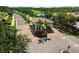 An aerial view showcases the well-maintained guard house at the community entrance at 8840 Brookfield Ter, Bradenton, FL 34212
