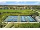 An aerial view of the community's tennis and pickleball courts at 8840 Brookfield Ter, Bradenton, FL 34212