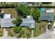 Bird's eye view showcases rooftops, green lawns, and beautiful landscaping, creating a tranquil community at 10095 Nassau Ct, Seminole, FL 33776