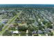 Wide aerial view of a suburban neighborhood featuring a mix of homes and landscaping at 10095 Nassau Ct, Seminole, FL 33776