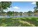 Scenic view of a serene pond from the lush green backyard, providing a peaceful and relaxing atmosphere at 13640 2Nd E Ave, Bradenton, FL 34212