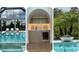 This enclosed pool features a spa, lounge chairs, an outdoor wet bar, and tropical landscaping at 15315 Anchorage Pl, Lakewood Ranch, FL 34202