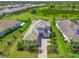 Aerial view of a stunning home with lush landscaping, and serene views of the community at 17110 Verona Pl, Bradenton, FL 34202