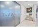 Entrance to the cafe with privacy glass, water fountain, and stylish design at 17209 Barnwood Pl, Bradenton, FL 34211