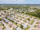 Overhead view of a charming residential area featuring single-Gathering homes and verdant landscaping at 204 Aspen St, Englewood, FL 34223