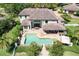 Back of house overlooking private pool, patio, and lush landscaping perfect for outdoor entertaining at 21210 77Th E Ave, Bradenton, FL 34202