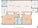 Detailed floor plan featuring primary bedroom, kitchen, living room, and outdoor patio at 2415 Bayshore Gardens Pkwy # 2, Bradenton, FL 34207