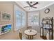 Charming breakfast nook with shuttered windows, a ceiling fan, and a cozy table for casual dining at 4200 Reflections Pkwy, Sarasota, FL 34233