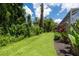 Expansive backyard with lush greenery and well-maintained lawn at 4374 Mirabella Cir, Bradenton, FL 34210