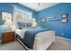 Blue bedroom with white furniture and ample natural light at 4374 Mirabella Cir, Bradenton, FL 34210