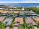 Aerial view showing home, pool, and waterway at 584 Mast Dr, Bradenton, FL 34208