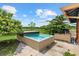 Above ground hot tub with backyard views and privacy at 6805 225Th E St, Bradenton, FL 34211